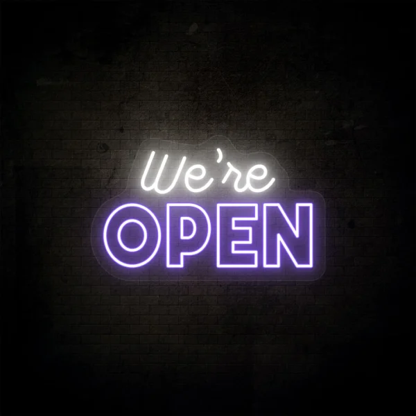 we are open neon sign