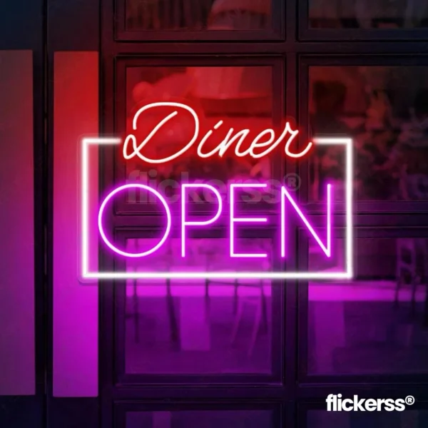 red Diner Open Neon Sign Restaurant Led Light