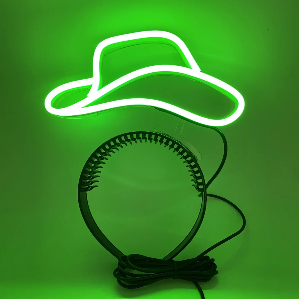 Cowboy hat neon headband