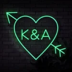 green Initials-in-Heart-with-Arrow-Neon-Sign