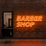 orange "BARBERSHOP" Neon Sign For Hairr Salons & BarberShops