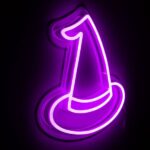 purple Halloween LED Neon Witch Hat