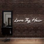 white "LOVE THY HAIR" Neon Sign For Hair Salons & BarberShops