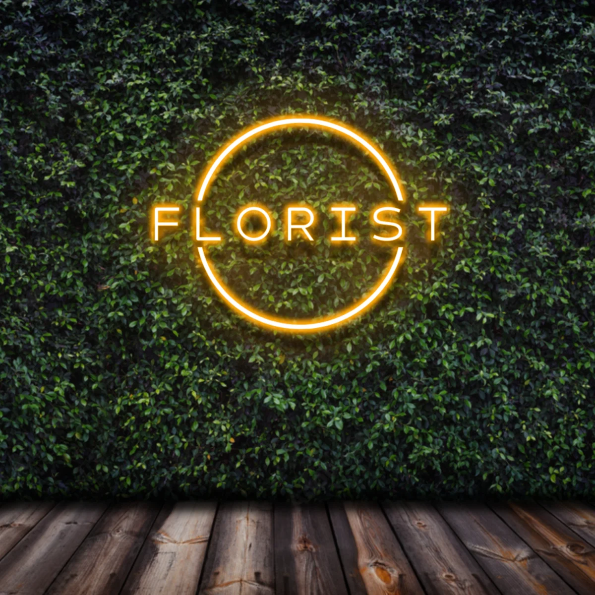 golden yellow florist Led neon sign