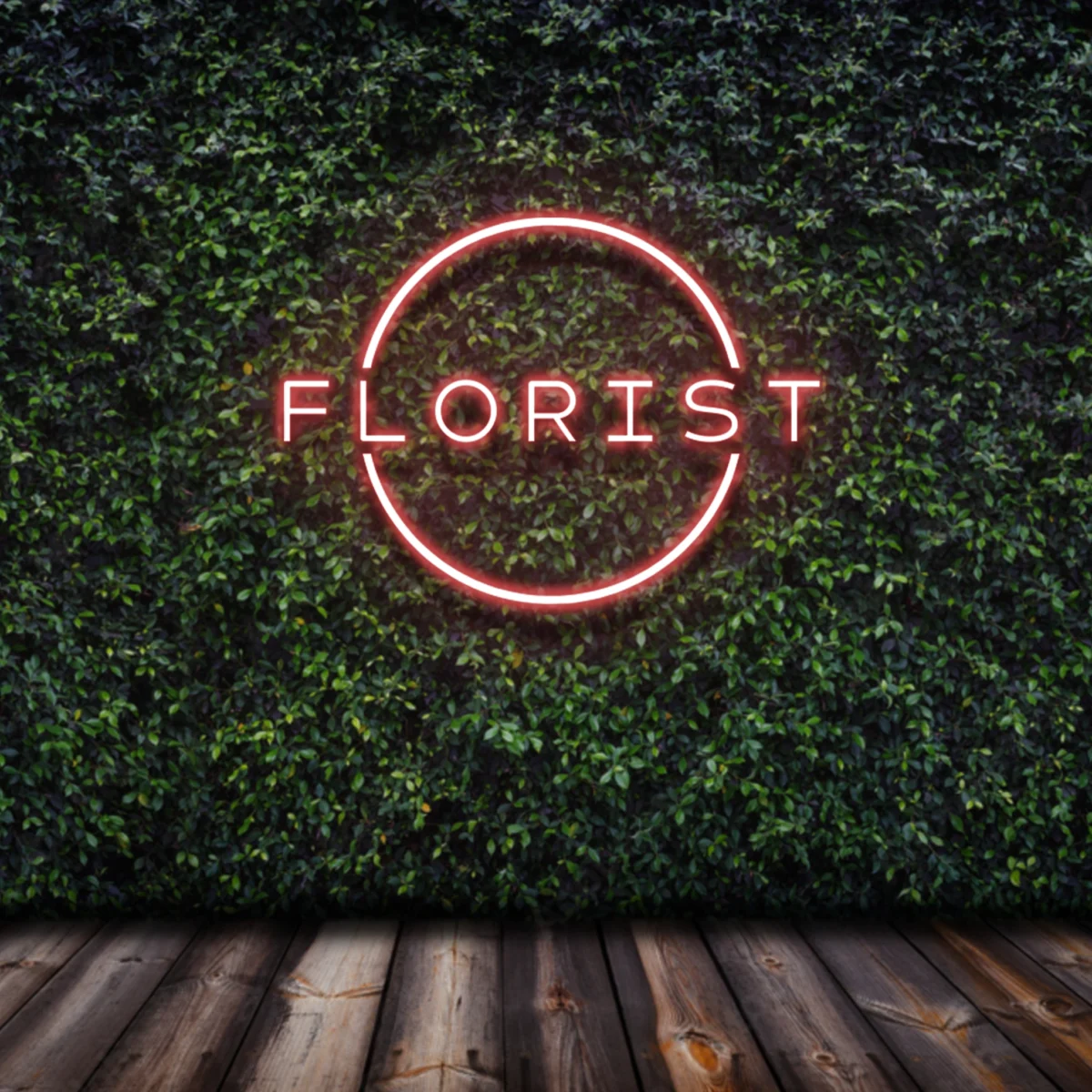 light red florist Led neon sign