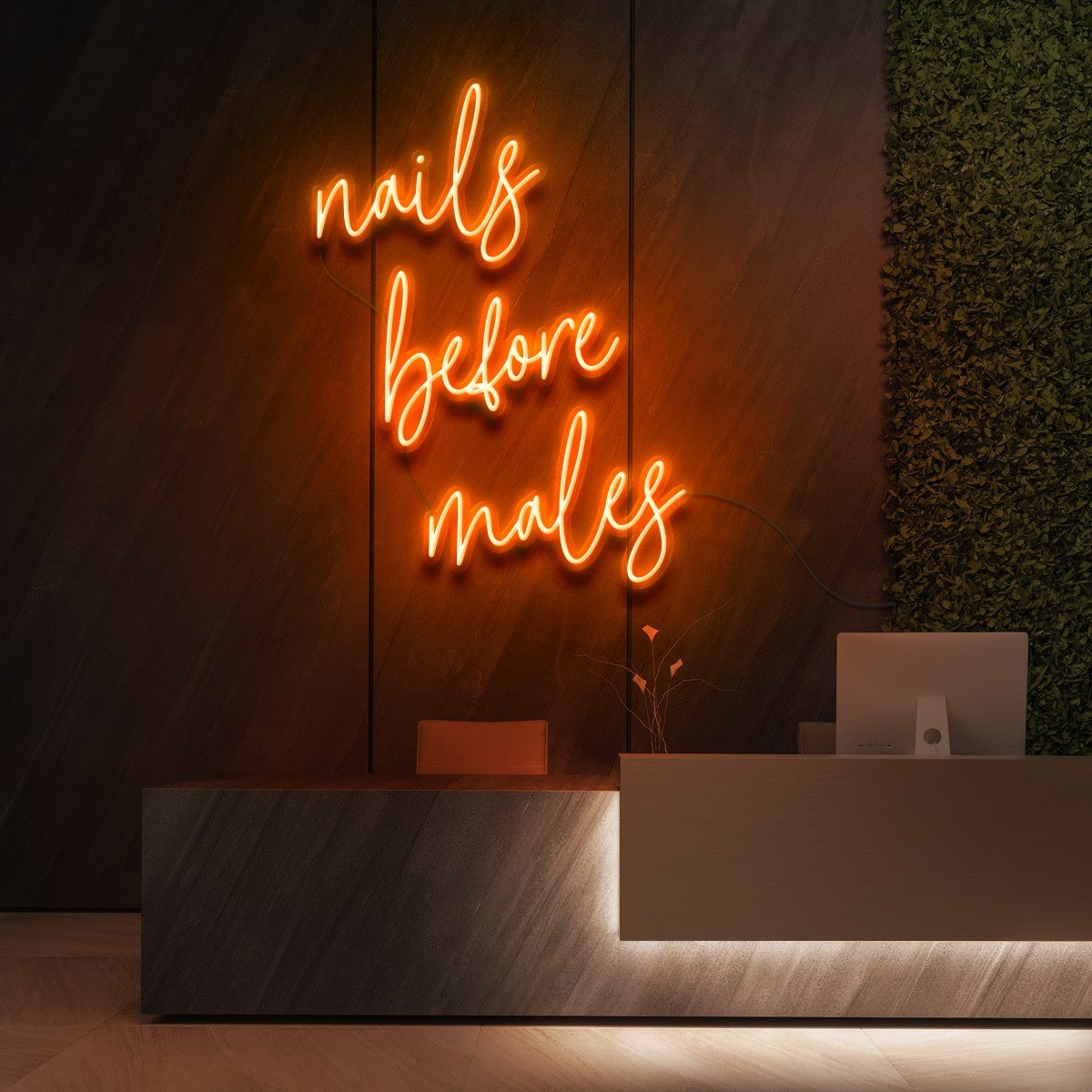 nails before males neon sign for beauty cosmetic studios neon icons 60cm 2ft orange led neon Led neon sign