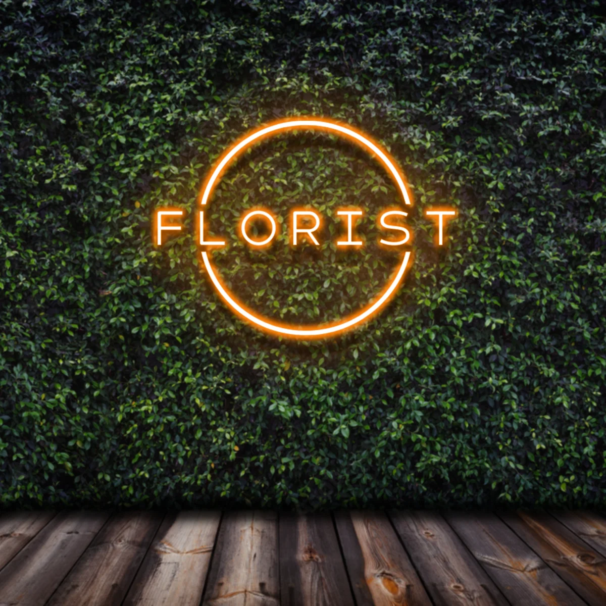 orange florist neon sign Led neon sign